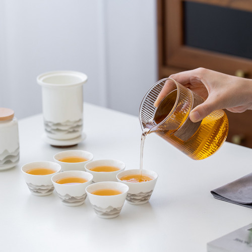 陶瓷旅行茶具可攜式套裝戶外旅遊一人飲快客杯高檔商務伴手禮
