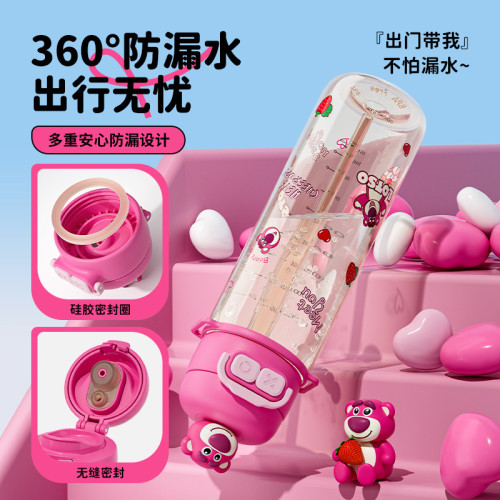 2025年新款PPSU直飲杯時尚雙飲可攜式背帶吸管上學哪吒水杯子