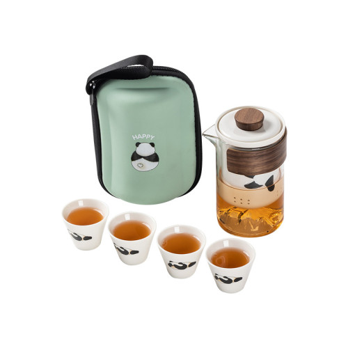 熊貓快客杯戶外旅行茶具套裝可攜式隨身泡茶壺商務禮品活動伴手禮