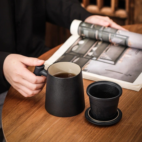 陶瓷茶水分離泡茶杯子男士個人專用辦公室帶過濾茶漏高檔水杯 陶瓷茶水分離泡茶杯子男士個人專用辦公室帶過濾茶漏高檔水杯