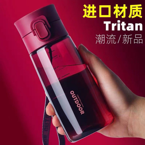 高顔值運動水杯女士2025新款耐高溫塑膠杯網紅學生tritan杯子防摔