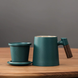 陶瓷茶水分離泡茶杯帶蓋馬克杯過濾辦公杯個人專用水杯