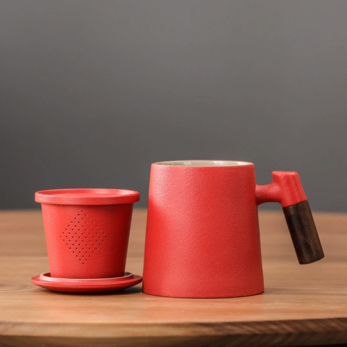 陶瓷茶水分離泡茶杯帶蓋馬克杯過濾辦公杯個人專用水杯 陶瓷茶水分離泡茶杯帶蓋馬克杯過濾辦公杯個人專用水杯