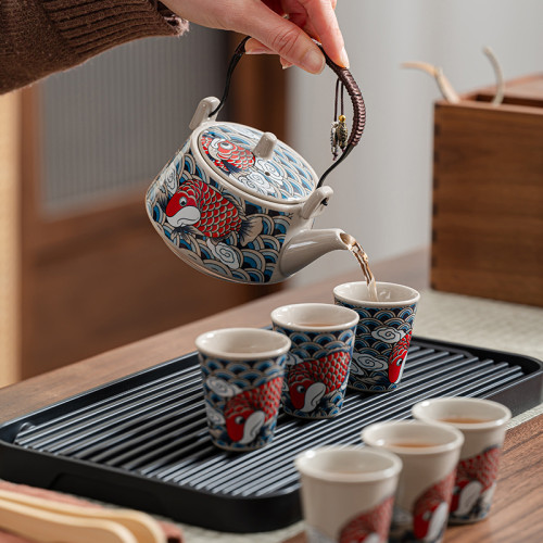 中式老段泥提梁壺功夫茶具年會套裝活動節慶伴手禮品禮盒