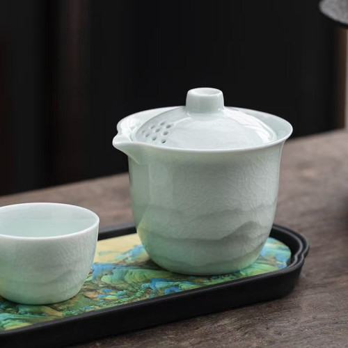黑陶吸水壺承國潮家用速乾茶承小型乾泡台茶盤茶托盤功夫茶具配件