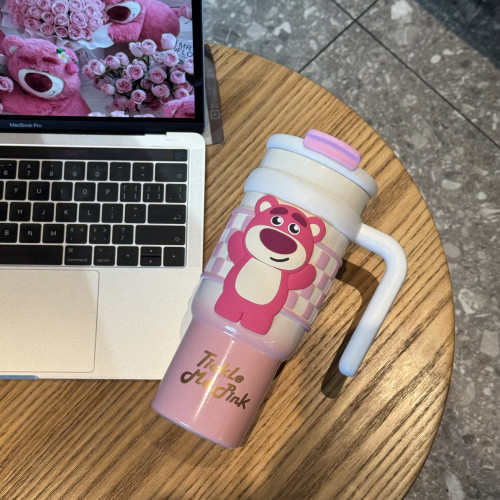 草莓熊星光保溫杯可愛高顔值雙飲大容量316不鏽鋼冰霸汽車杯水杯