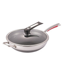 316不鏽鋼炒鍋雙面屏家用不沾鍋電磁爐通用炒菜鍋食品級
