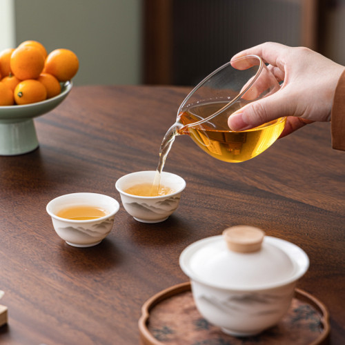 旅行茶具套裝可攜式快客杯戶外露營泡茶壺茶杯輕奢收納包
