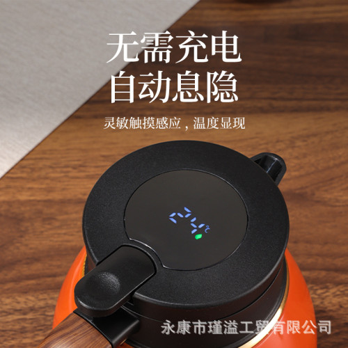316不鏽鋼燜茶壺1100ml老白茶泡茶壺茶水分離溫顯木紋手柄保溫壺