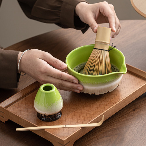 抹茶碗套裝七件套點茶工具陶瓷抹茶碗百本立茶筅打抹帶嘴抹茶碗