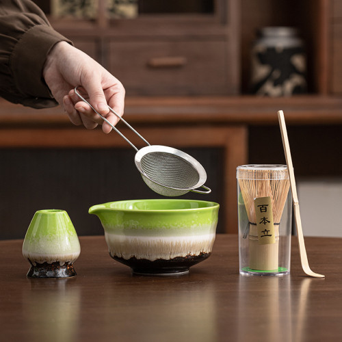 抹茶碗套裝七件套點茶工具陶瓷抹茶碗百本立茶筅打抹帶嘴抹茶碗