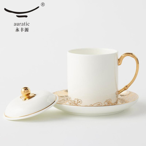 永豐源 先生瓷海上明珠350ml陶瓷茶杯水杯蓋杯辦公杯家用輕奢禮品