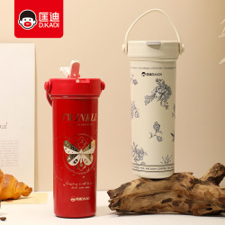 高顔值手提雙飲咖啡杯匡迪7108號真空保溫杯車用禮品水杯子