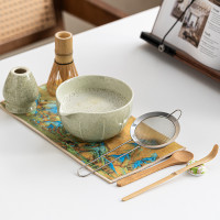 百本立帶嘴陶瓷點茶工具套裝日式抹茶套裝高顔值抹茶碗9件套