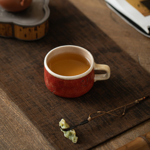 老巖泥復古文藝咖啡杯喝水杯網紅咖啡館陶瓷杯下午茶杯定