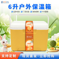 6L可攜式手提保溫箱戶外燒烤旅遊外賣冷鏈運輸塑膠食品冷藏箱