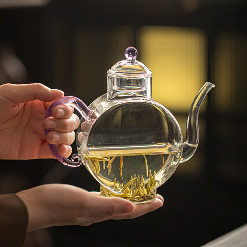 耐熱高硼矽玻璃手執壺水注泡茶壺酒壺醒酒器電陶爐過濾花茶壺