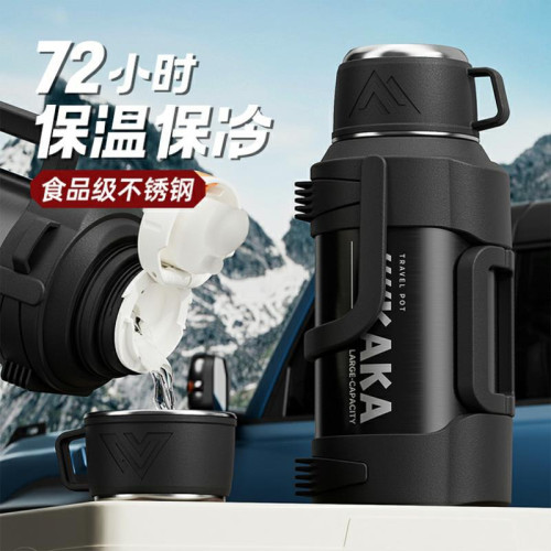 316不鏽鋼保溫水壺大容量5升大升量茶水分離熱水瓶戶外旅行壺