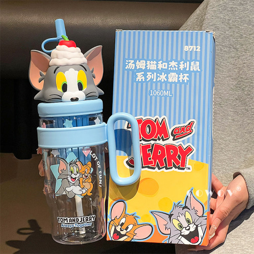 貓和老鼠水杯女生高顔值2025新款吸管杯子Tritan夏日大容量冰霸杯