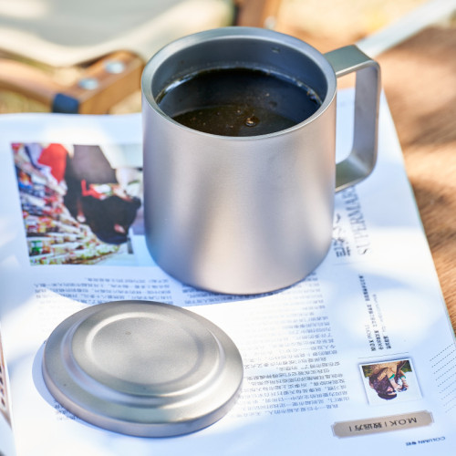 鈦杯純鈦馬克杯戶外露營水杯上班族辦公泡茶杯雙層防燙帶茶濾杯子