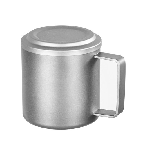鈦杯純鈦馬克杯戶外露營水杯上班族辦公泡茶杯雙層防燙帶茶濾杯子