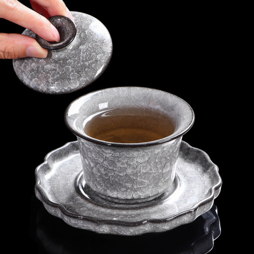 黑冰花茶具套裝陶瓷冰裂紋遇水化冰整套高級禮盒裝功夫茶具禮品