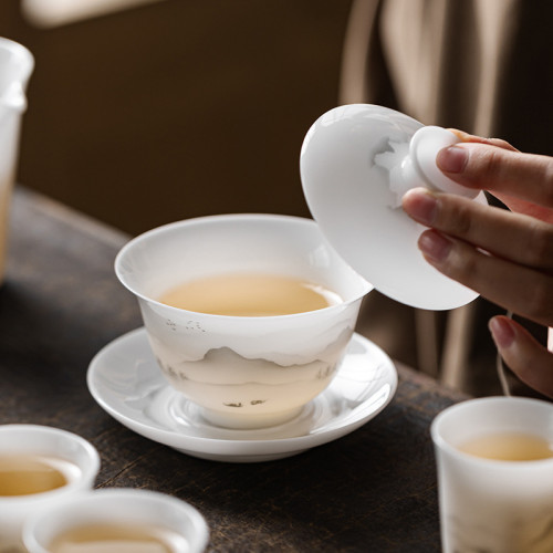 冰種功夫茶具套裝家用高檔陶瓷蓋碗茶杯一整套泡茶茶具全套禮盒裝