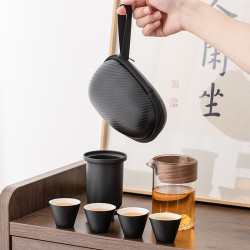 陶瓷快客杯一壺四杯車用可攜式旅行茶具套裝家用戶外功夫茶具全套
