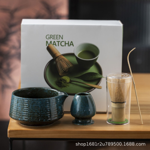 日式窰變復古抹茶百本立工具帶嘴仿宋點茶打茶器茶具套裝禮盒