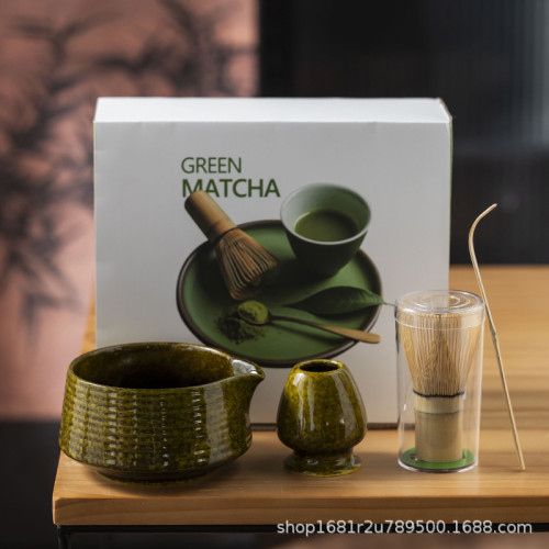 日式窰變復古抹茶百本立工具帶嘴仿宋點茶打茶器茶具套裝禮盒