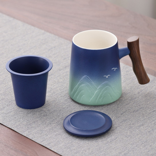 馬克杯茶杯創意杯子商務禮品辦公室過濾水杯陶瓷杯伴手禮印