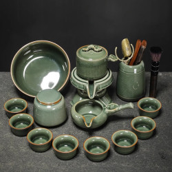 哥窰自動茶具套裝家用懶人石磨旋轉泡茶壺功夫茶杯辦公室沖茶神器