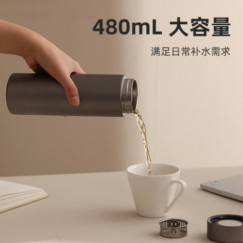 現代簡約純鈦雙層保溫杯茶水分離男女燜泡茶杯高級大容量杯子
