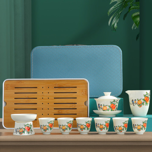 高白瓷功夫茶具禮盒裝家用茶壺套裝辦公室泡茶器活動店鋪禮品