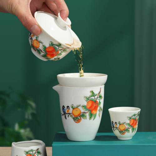 高白瓷功夫茶具禮盒裝家用茶壺套裝辦公室泡茶器活動店鋪禮品
