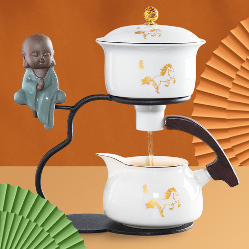 日式十二生肖功夫茶具套裝羊脂玉家用日式整套茶杯蓋碗陶瓷禮盒裝