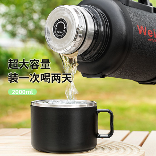 weiss保溫水壺大容量熱水壺可攜式帶316不鏽鋼戶外旅行壺車用暖水瓶