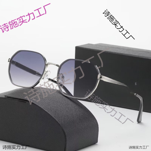 太陽眼鏡新款時尚潮流多邊形小框男女款墨鏡戶外旅行駕駛眼鏡