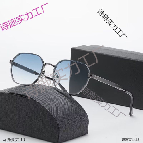 太陽眼鏡新款時尚潮流多邊形小框男女款墨鏡戶外旅行駕駛眼鏡
