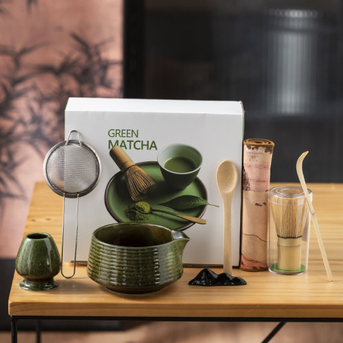 日式仿宋點茶器具抹茶套裝茶筅點茶工具茶道配件竹筅百本立禮盒裝