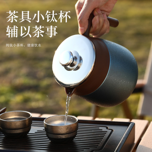 新款覆鈦內膽燜茶壺茶水分離家用老白茶悶茶壺商務禮品保溫咖啡壺
