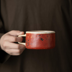 老巖泥復古文藝喝水杯網紅咖啡館陶瓷杯下午茶杯定