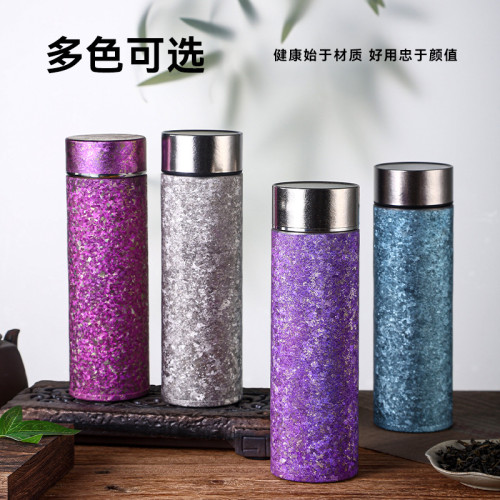 純鈦保溫杯高顔值大容量男女可攜式雙層真空燜茶杯高級商務禮品