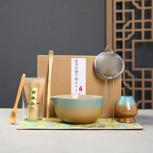 百本立抹茶碗套裝茶筅點茶打茶工具陶瓷茶碗日式家用攪拌器茶筅立