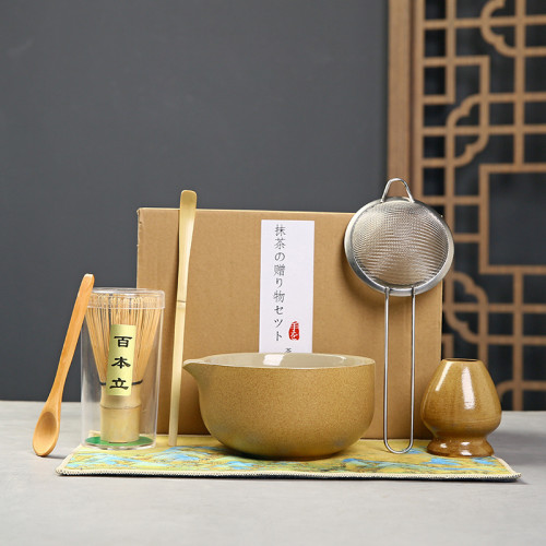 百本立抹茶碗套裝茶筅點茶打茶工具陶瓷茶碗日式家用攪拌器茶筅立