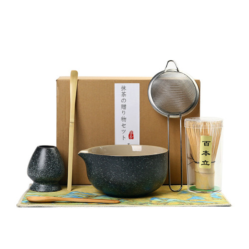 百本立抹茶碗套裝茶筅點茶打茶工具陶瓷茶碗日式家用攪拌器茶筅立