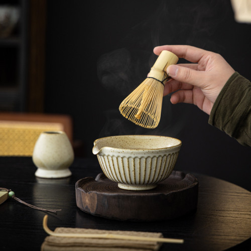 中式竹茶筅抹茶茶道套裝宋代點茶抹茶刷茶筅百本立陶瓷抹茶碗