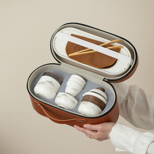 羊脂玉瓷旅行功夫茶具套裝戶外可攜式旅行茶具快客杯商務活動禮品 羊脂玉瓷旅行功夫茶具套裝戶外可攜式旅行茶具快客杯商務活動禮品