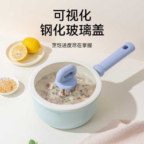 新款陶瓷釉奶鍋家用奶鍋嬰兒寶寶輔食鍋熱奶鍋通用爐灶一人份湯鍋