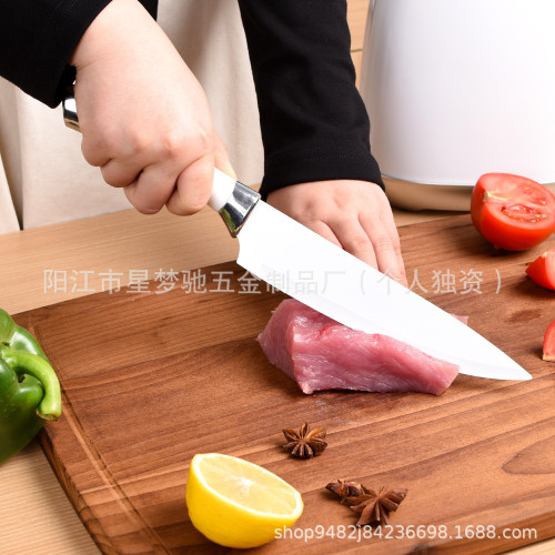 刀具套裝單鋼圈柄煲形座七件套菜刀廚師刀麵包刀水果刀具套裝